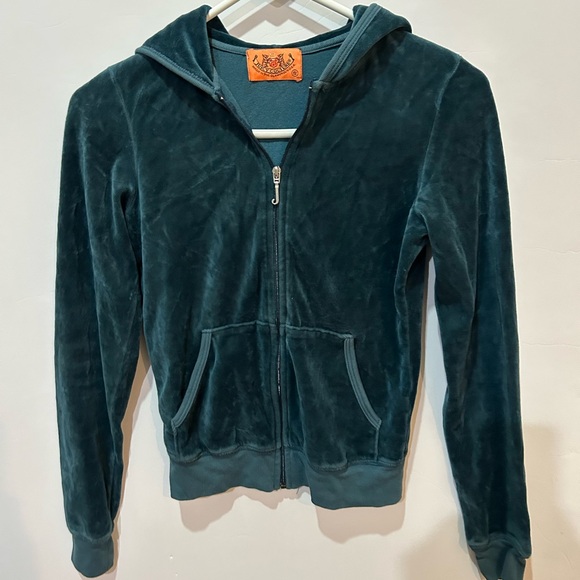 Juicy Couture Tops - Juicy Couture Y2K Teal Zip-Up Hoodie Small